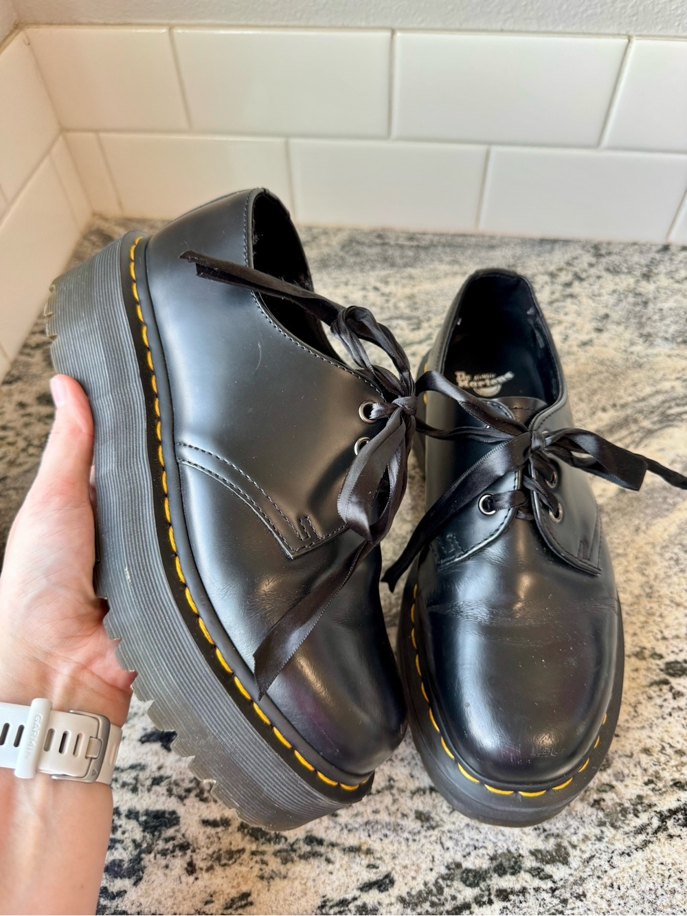 Dr. Martens 1461 Quad Smooth Leather Platform Oxfords. L 8/ EU 39. VGUC. READ